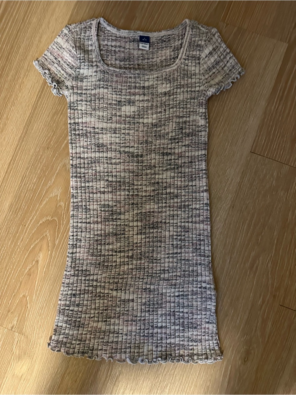 Old Navy Marled Pink Gray Ribbed Knit Dress